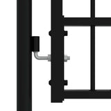 Cancello per recinzione KAMPEN con punta a lancia Nero 302x78 cm in acciaio