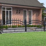 Cancello per recinzione KAMPEN con punta a lancia Nero 302x78 cm in acciaio
