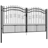 Cancello per recinzione KAMPEN con punta a lancia Nero 302x150 cm in acciaio