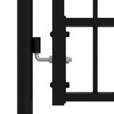 Cancello per recinzione KAMPEN con punta a lancia Nero 302x150 cm in acciaio