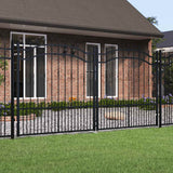 Cancello per recinzione KAMPEN con punta a lancia Nero 302x150 cm in acciaio
