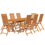 Set Mobili da Pranzo per Giardino 9 pz Legno Massello di Acacia 160-240 cm