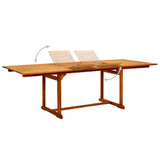 Set Mobili da Pranzo per Giardino 9 pz Legno Massello di Acacia 160-240 cm