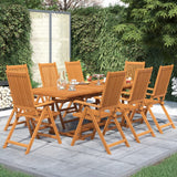 Set Mobili da Pranzo per Giardino 9 pz Legno Massello di Acacia 160-240 cm