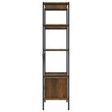 Scaffalatura 5 Livelli con Mobile 80x40x163 cm Acciaio e Legno