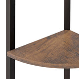 Scaffale angolare a 4 ripiani marrone scuro e nero 45,5x31,5x150 cm