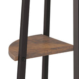 Scaffale angolare a 4 ripiani marrone scuro e nero 45,5x31,5x150 cm