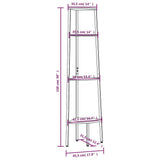 Scaffale angolare a 4 ripiani marrone scuro e nero 45,5x31,5x150 cm