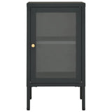 Credenza Antracite 38x35x70 cm in Acciaio e Vetro
