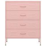 Cassettiera Rosa 80x35x101,5 cm in Acciaio