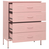 Cassettiera Rosa 80x35x101,5 cm in Acciaio