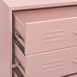 Cassettiera Rosa 80x35x101,5 cm in Acciaio