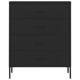 Cassettiera Nera 80x35x101,5 cm in Acciaio