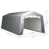 Tenda Capannone 300x750 cm Grigio Acciaio