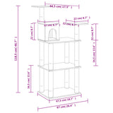 Albero per Gatti con Tiragraffi in Sisal Grigio Scuro 118,5 cm