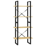 Libreria a 4 Ripiani 60x30x140 cm in Legno Massello di Pino