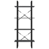 Libreria a 4 Ripiani Grigia 60x30x140 cm in Massello di Pino