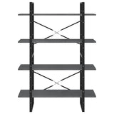 Libreria a 4 Ripiani Grigia 100x30x140 cm in Massello di Pino