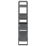 Libreria a 4 Ripiani Grigia 100x30x140 cm in Massello di Pino