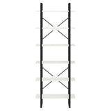 Scaffale Alto Bianco 80x30x210 cm in Legno Massello di Pino