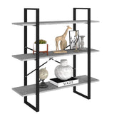 Libreria Grigio Cemento 100x30x105 cm in Legno truciolato