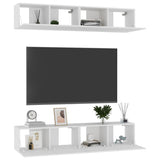 Mobili TV 4 pz Bianchi 80x30x30 cm in Legno truciolato