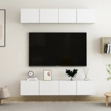 Mobili TV 4 pz Bianchi 80x30x30 cm in Legno truciolato
