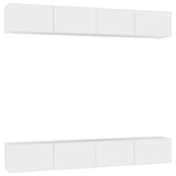 Mobili Porta TV 4 pz Bianchi 100x30x30 cm in Legno truciolato