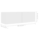 Mobili Porta TV 4 pz Bianchi 100x30x30 cm in Legno truciolato