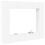 Set Mobili Porta TV 8 pz Bianco in Legno truciolato