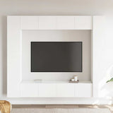 Set Mobili Porta TV 8 pz Bianco in Legno truciolato