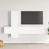 Set di Mobili Porta TV 5 pz Bianco in Legno truciolato