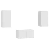 Set Mobili Porta TV 3 pz Bianco in Legno truciolato