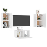 Set Mobili Porta TV 3 pz Bianco in Legno truciolato