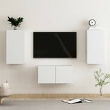 Set Mobili Porta TV 3 pz Bianco in Legno truciolato
