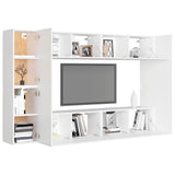 Set Mobili Porta TV 8 pz Bianco in Legno truciolato