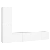 Set Mobili Porta TV 4 pz Bianco in Legno truciolato