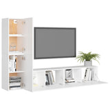 Set Mobili Porta TV 4 pz Bianco in Legno truciolato