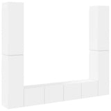 Set Mobili Porta TV 6 pz Bianco in Legno truciolato