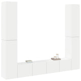 Set Mobili Porta TV 6 pz Bianco in Legno truciolato