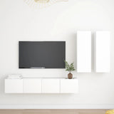 Set Mobili Porta TV 4 pz Bianco in Legno truciolato