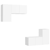 Set Mobili Porta TV 4 pz Bianco in Legno truciolato