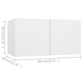 Set Mobili Porta TV 4 pz Bianco in Legno truciolato