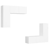 Set Mobili Porta TV 4 pz Bianco in Legno truciolato