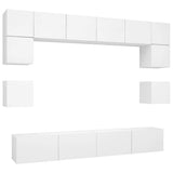 Set Mobili Porta TV 8 pz Bianco in Legno truciolato