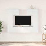 Set di Mobili Porta TV 6 pz Bianco in Legno truciolato