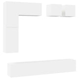 Set Mobili Porta TV 8 pz Bianco in Legno truciolato