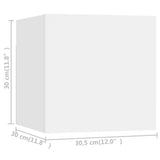 Mobili Porta TV a Parete 8 pz Bianchi 30,5x30x30 cm