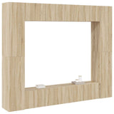 Set di Mobili Porta TV 8 pz Rovere Sonoma in Legno truciolato