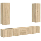 Set di Mobili Porta TV 5 pz Rovere Sonoma in Legno truciolato